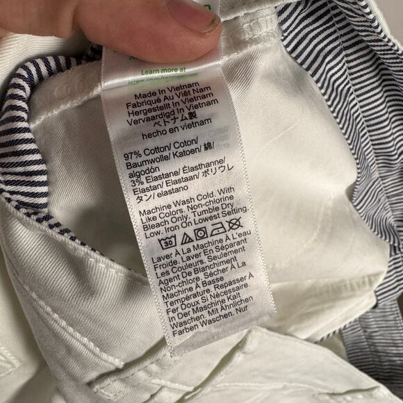 J.Crew 9" Pleated Heritage Chino Short WMNS 10 White High Rise Pockets Stretchy - Picture 6 of 7